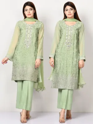 Embroidered Chiffon Suit