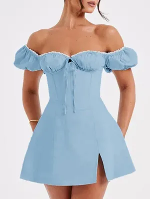 Erin Off Shoulder Backless Mini Dress