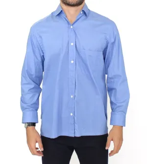 Ermanno Scervino Dapper Blue Cotton Dress Shirt for Men