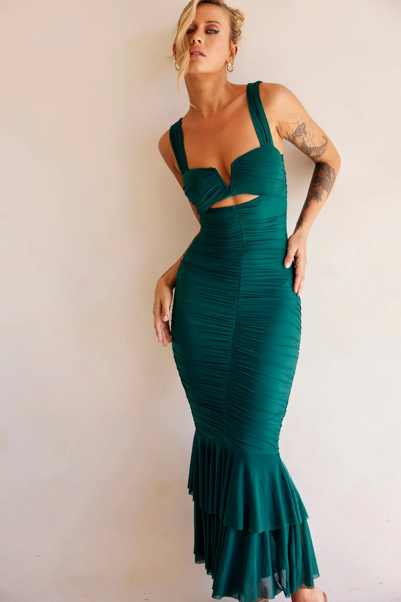 Eternal Muse Maxi Dress - Forest Green