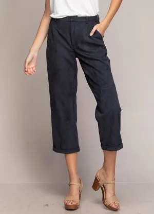 Faux Suede Cropped Pant