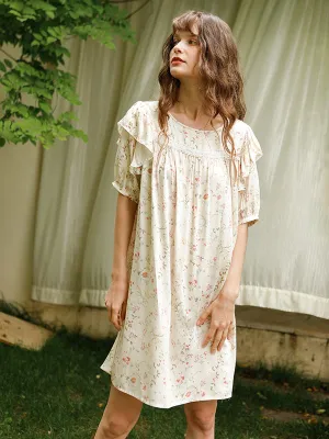 Floral Print Cotton Lounge Nightdress