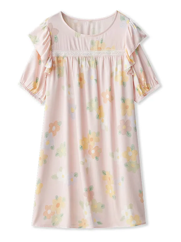 Floral Print Cotton Lounge Nightdress