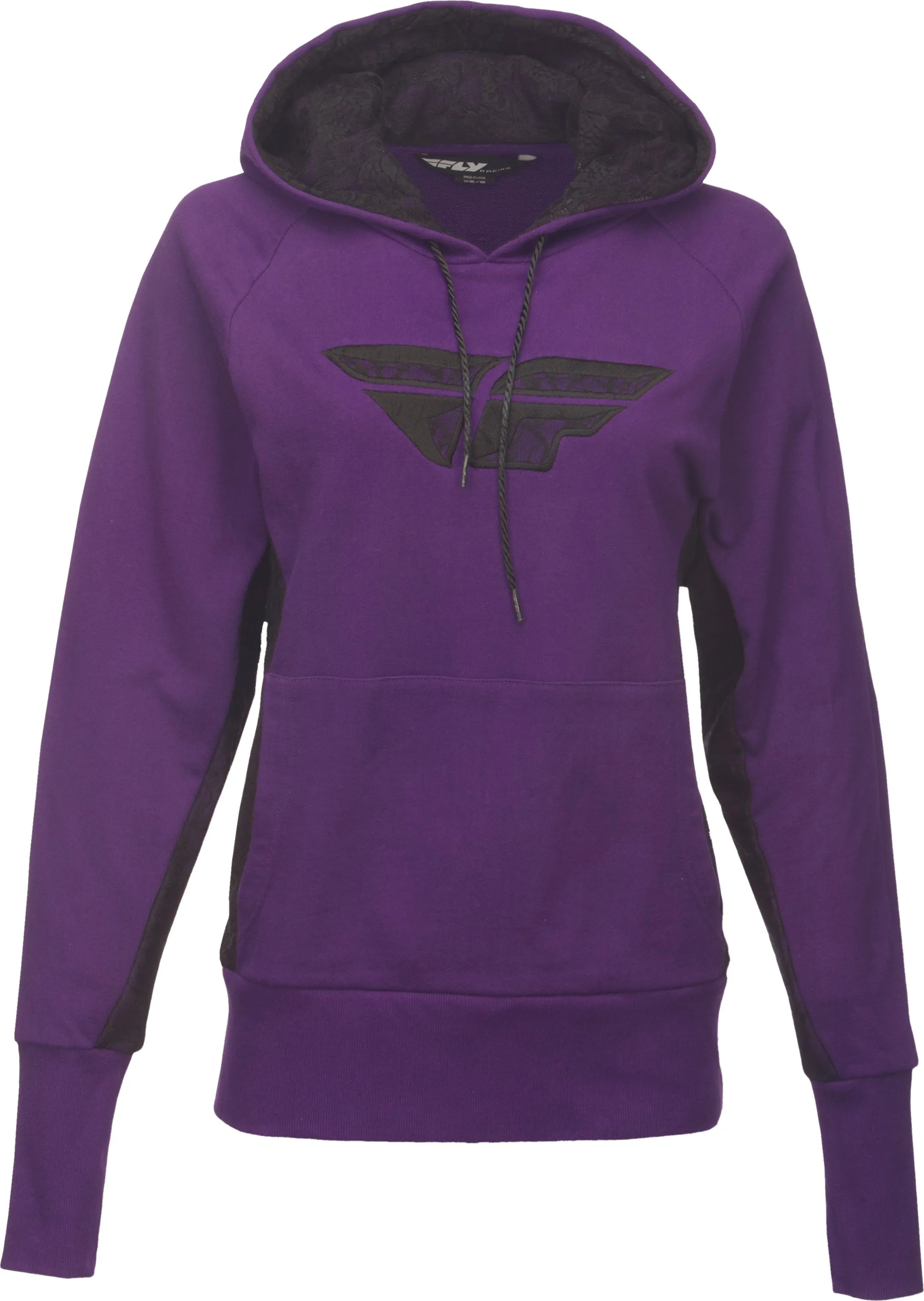 FLY RACING LACED PULLOVER HOODIE PURPLE XS/S 358-01004