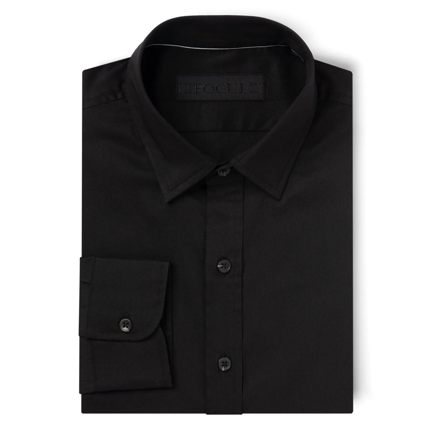 Focul - Black Zero Shirt With White Line Detail