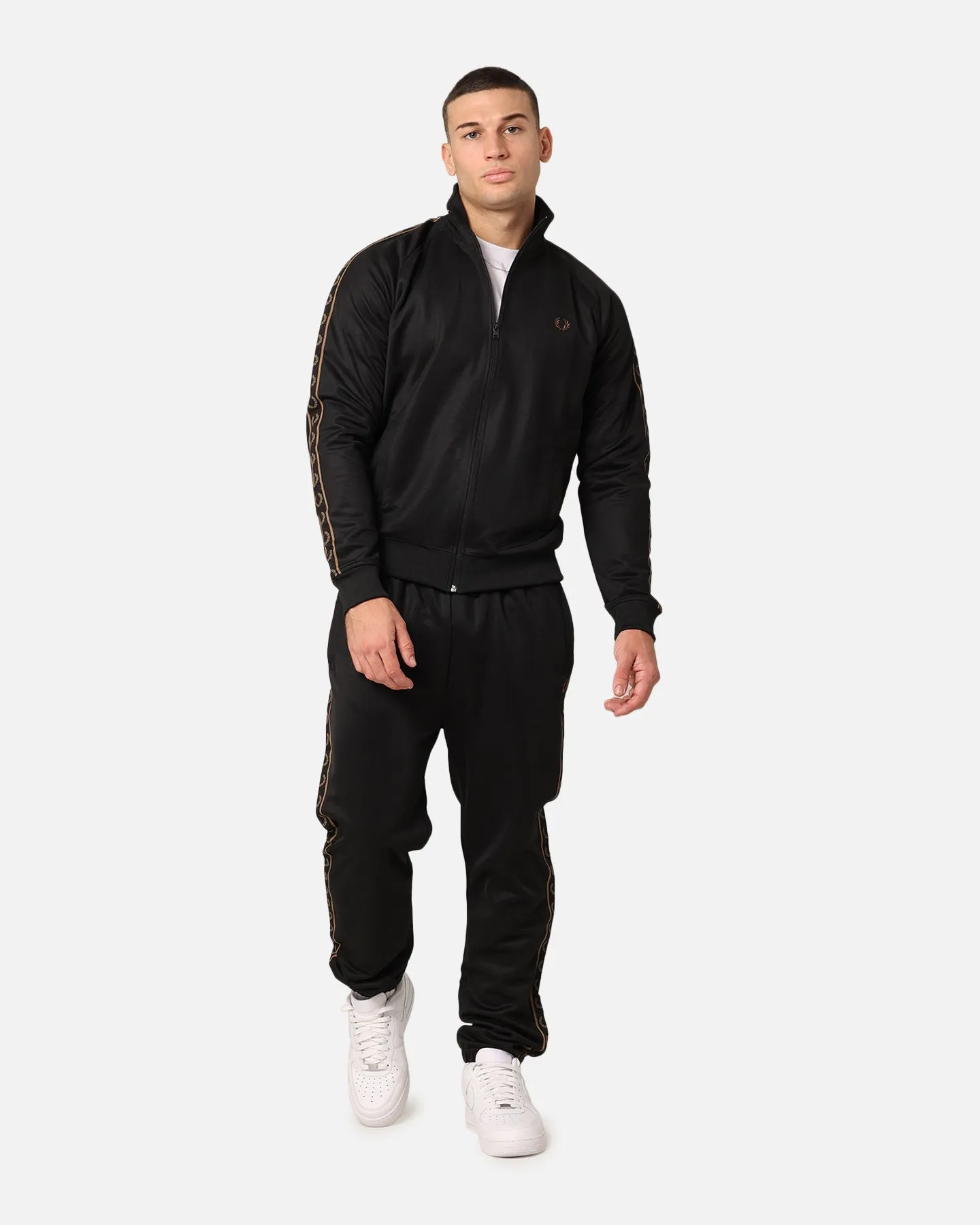 Fred Perry Contrast Tape Track Jacket Black/Stone