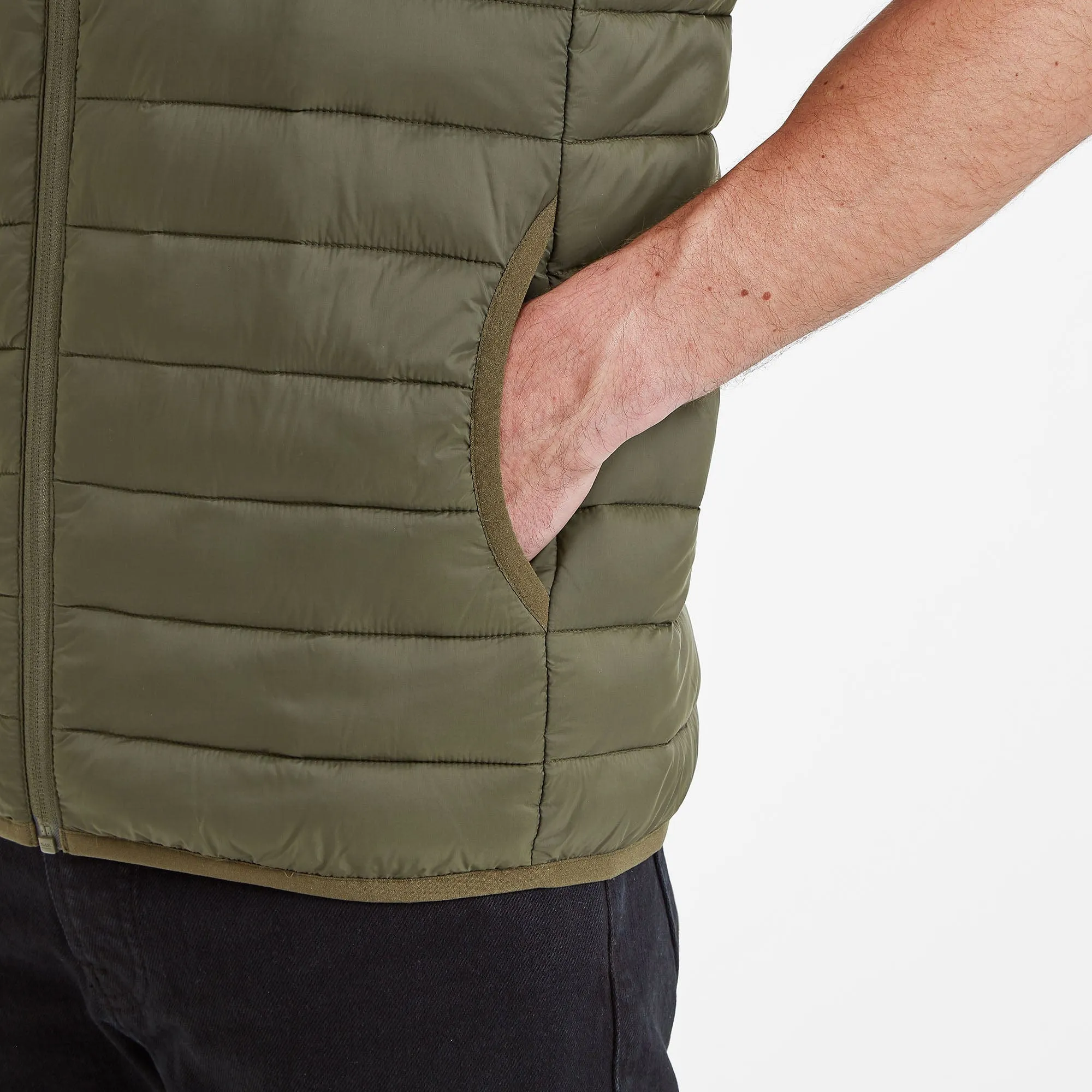 Gibson Mens Insulated Padded Gilet - Khaki