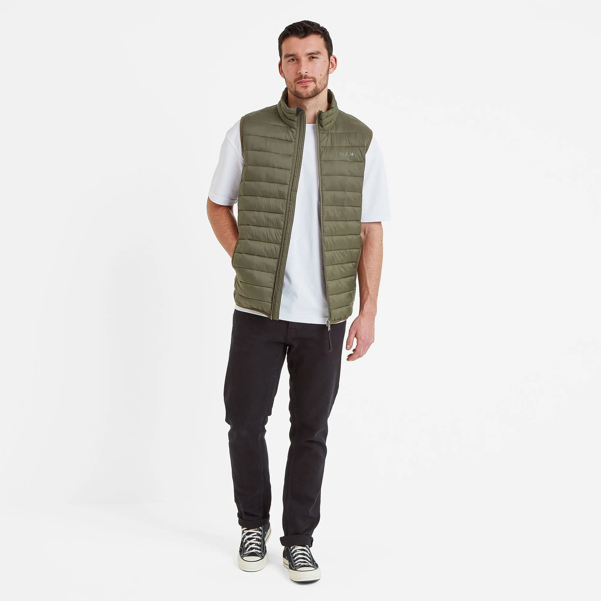 Gibson Mens Insulated Padded Gilet - Khaki