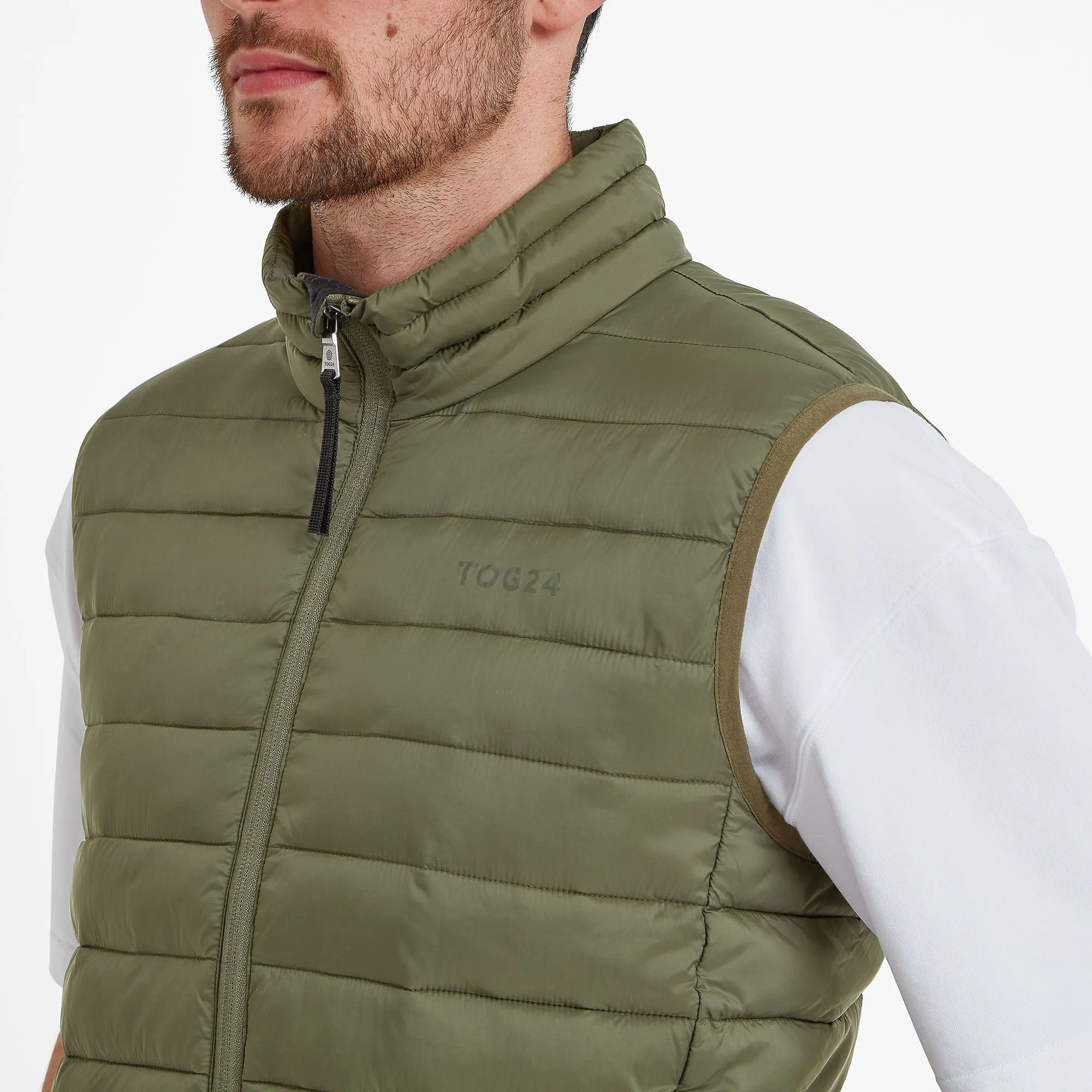 Gibson Mens Insulated Padded Gilet - Khaki