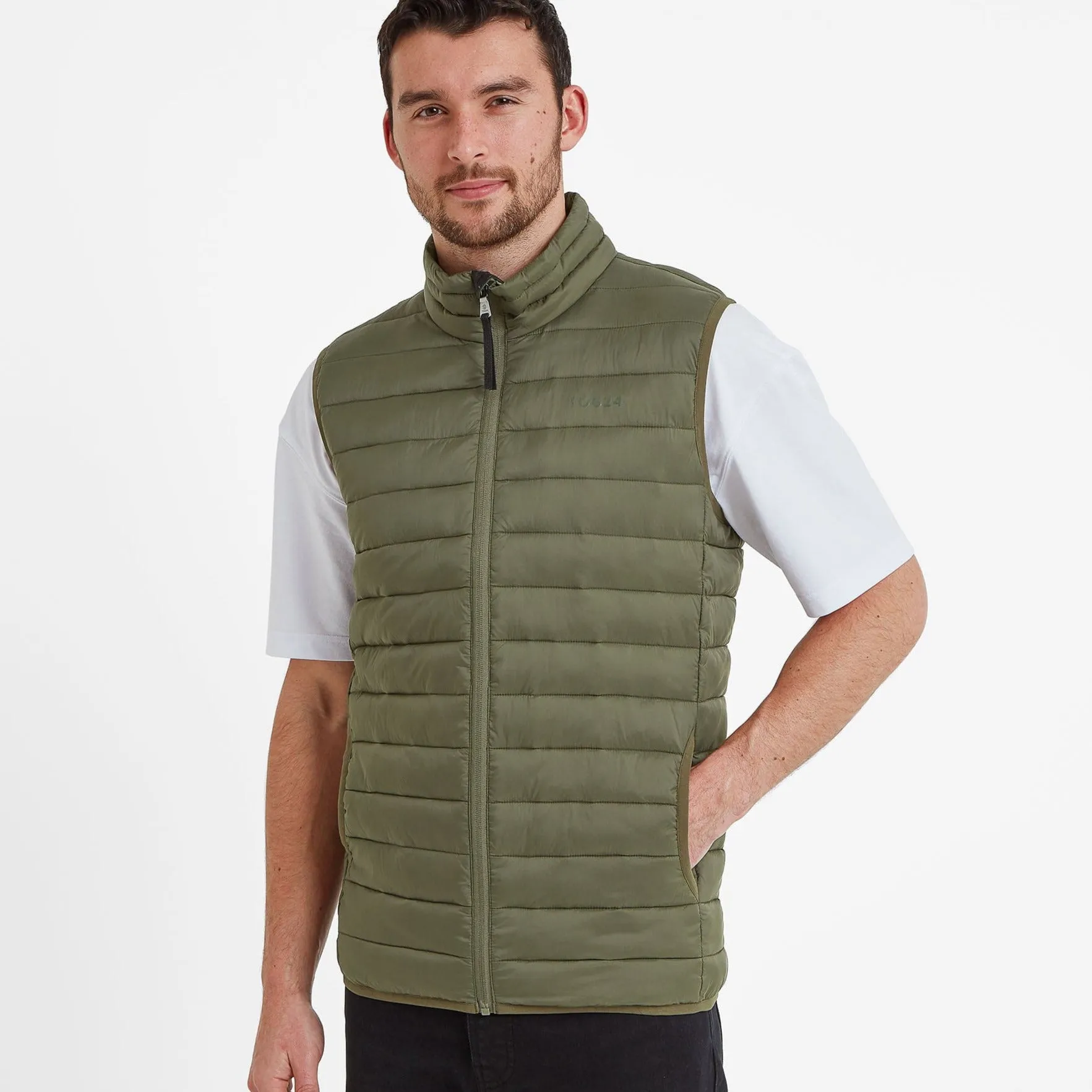 Gibson Mens Insulated Padded Gilet - Khaki