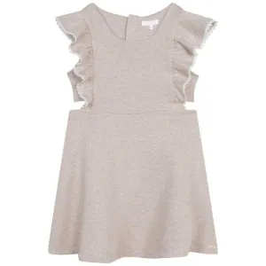 Girls Beige Cut Out Jersey Dress