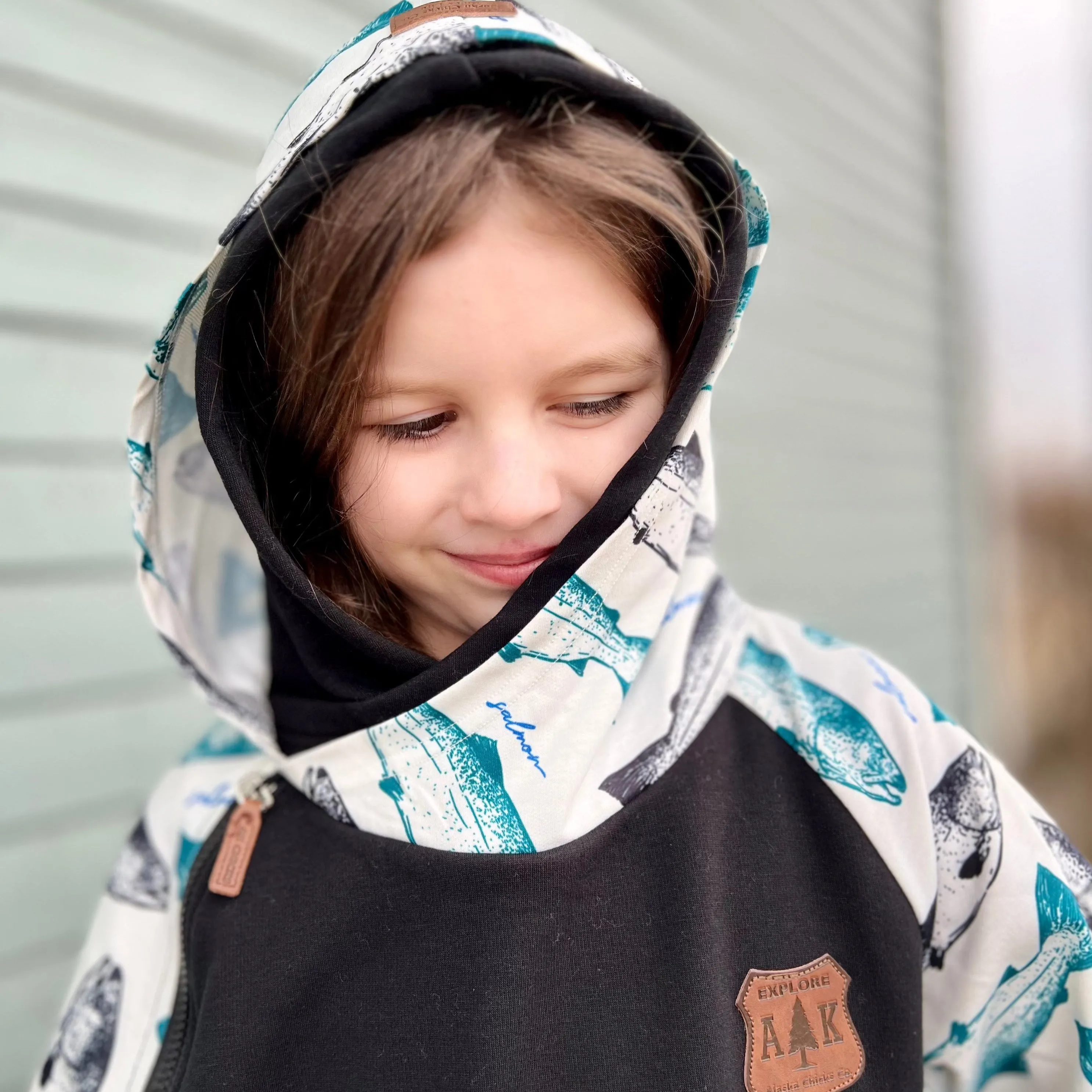 Girl's Salmon Sleeve Hoodie