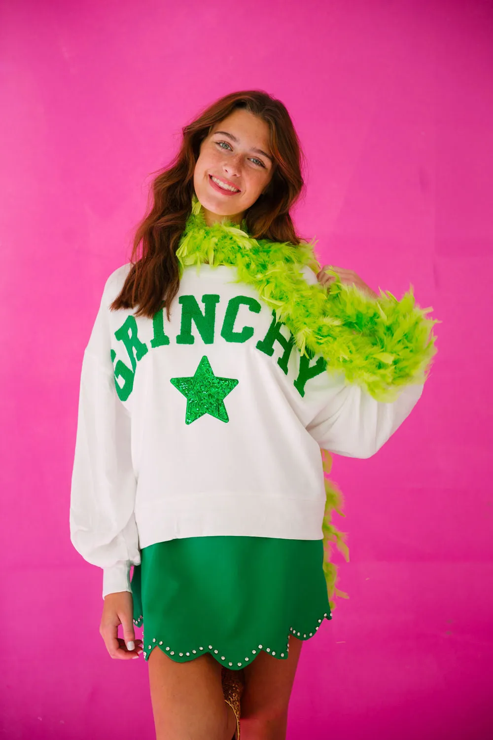 GRINCHY STAR WHITE PULLOVER