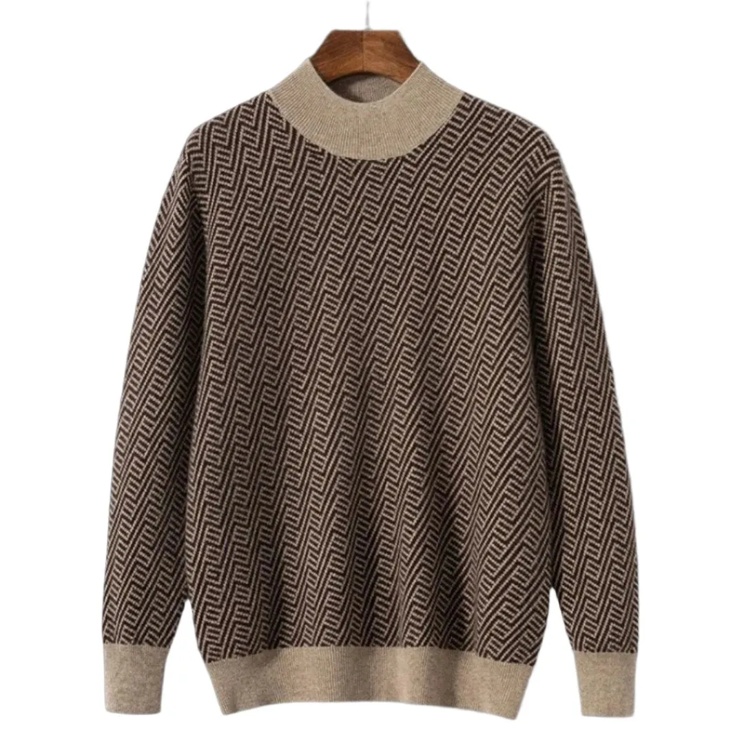 High-End Cashmere Jacquard Pullover