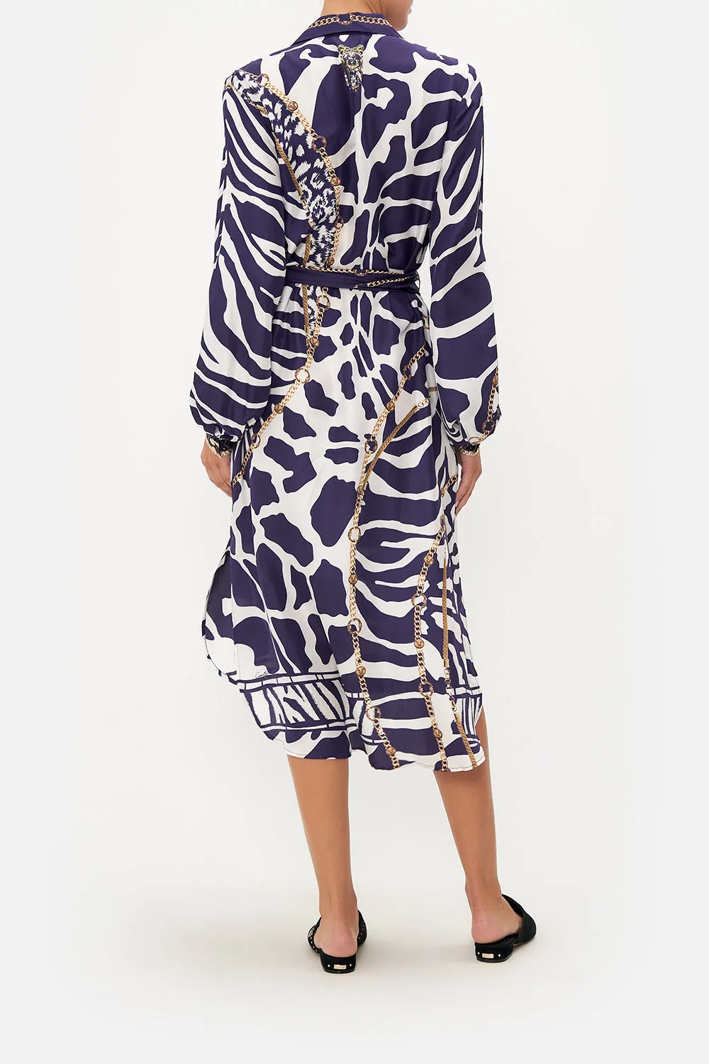 HIGH LOW MIDI SHIRT DRESS WHERES YOUR HEAD AT