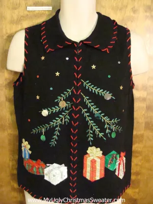 Holiday Sweater Vest with Crafty Embroidery