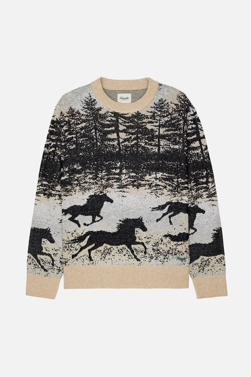 Jacquard Knit Sweater in Wild Stallion