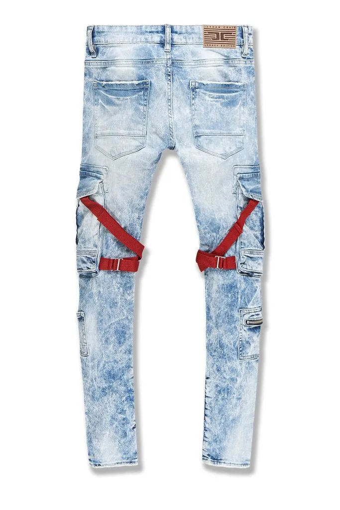 Jordan Craig Ross Deadwood Cargo Denim Pants (Ice Blue)