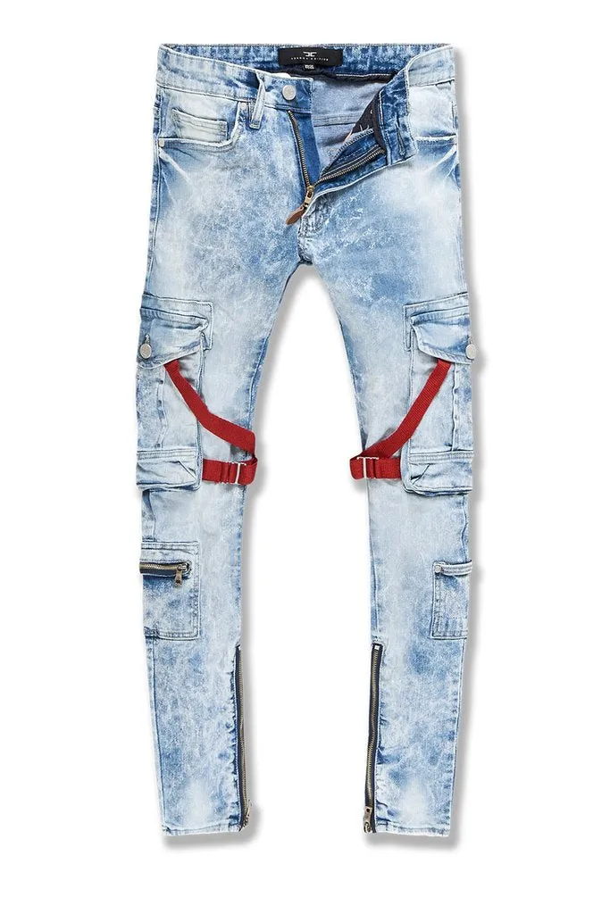 Jordan Craig Ross Deadwood Cargo Denim Pants (Ice Blue)