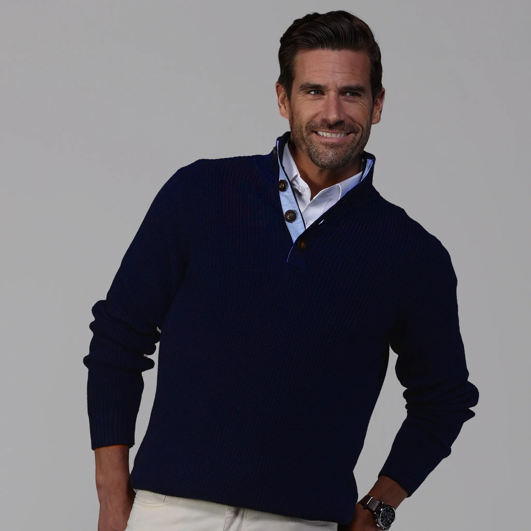 Kennebunkport Cotton Sweater in Navy