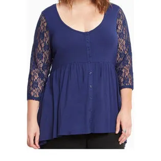 Ketty More Women Lace Sleeves Plus Size Blouse-KMWSB900