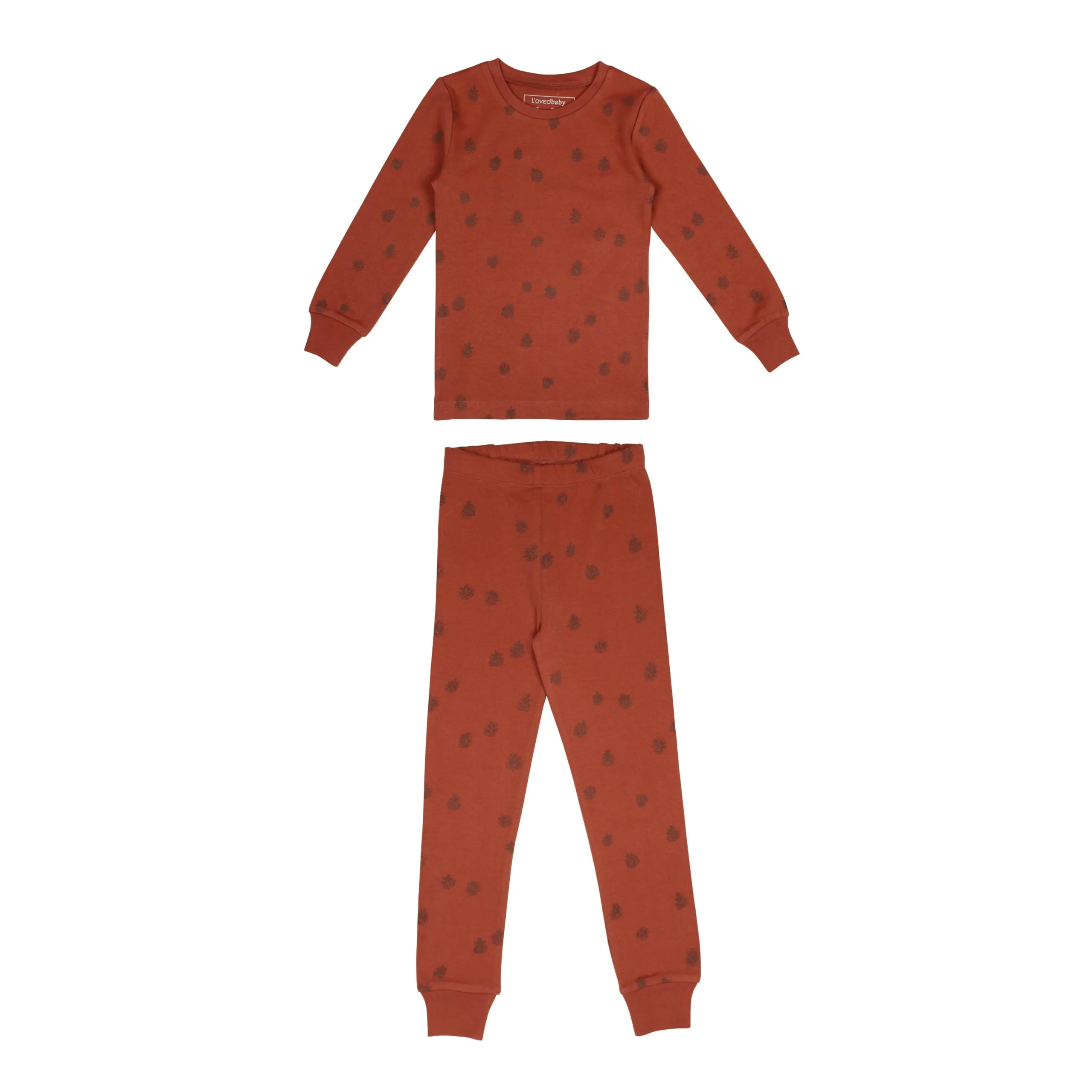 Kids' Organic Printed L/Sleeve PJ Set Pinecone Print