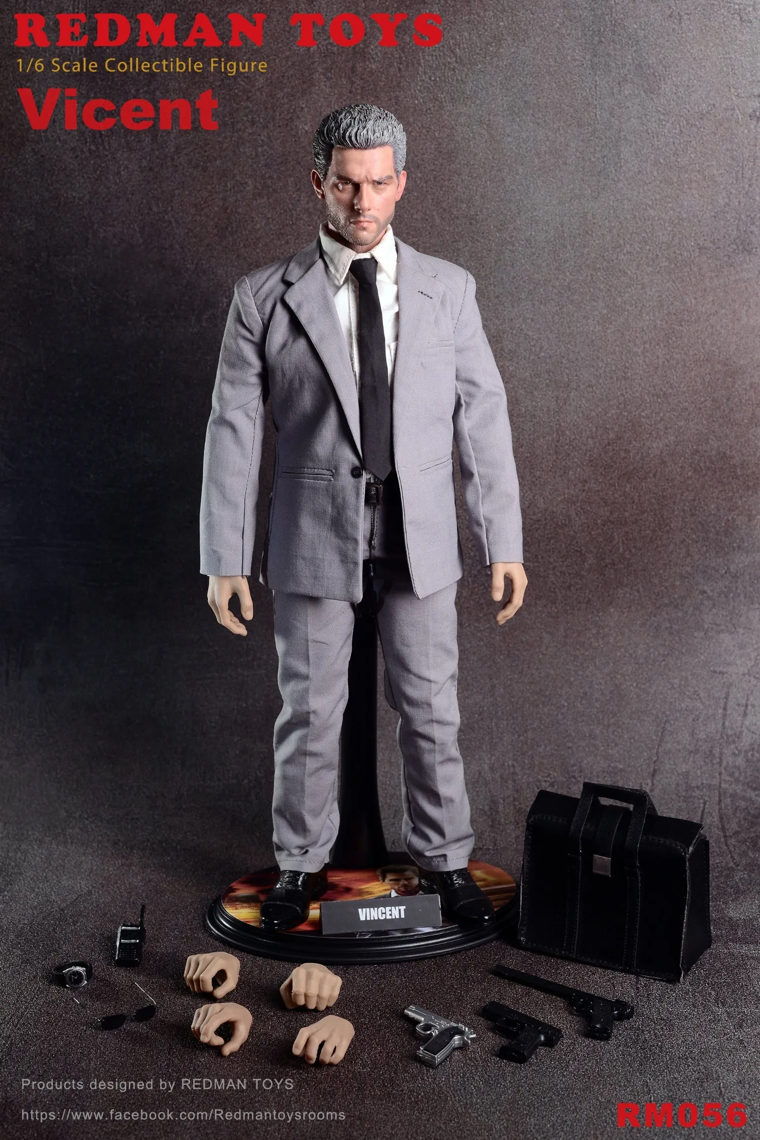 Killer Vincent - Male Grey Suited Body w/Stand & Hand Set (x6)