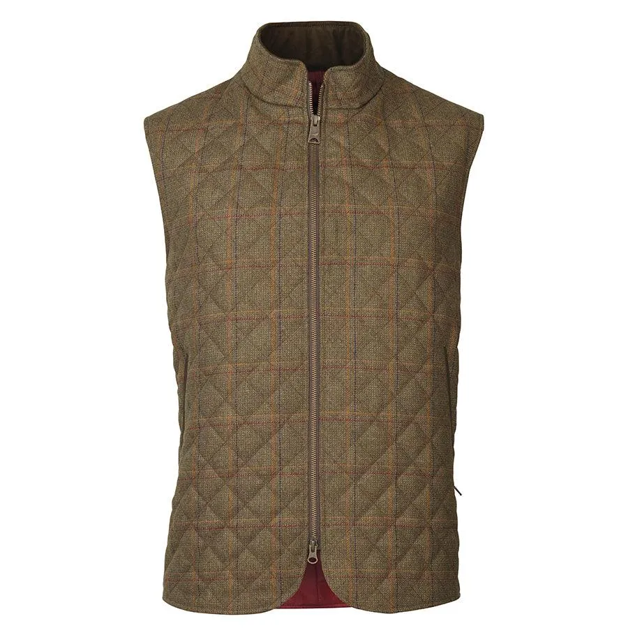 Laksen Quilted Mens Tweed Gilet - Woolston Tweed