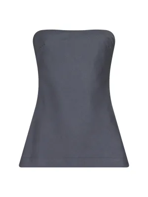 Leafie Melange Top - Dark Grey