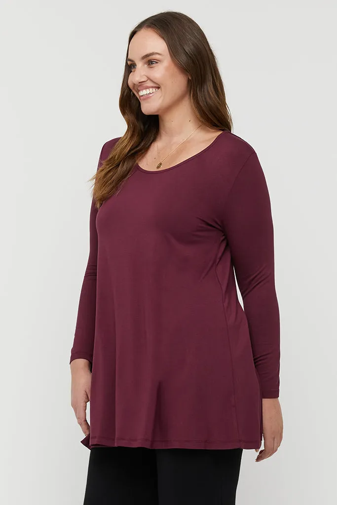 Leanne Maternity Tunic - Burgundy