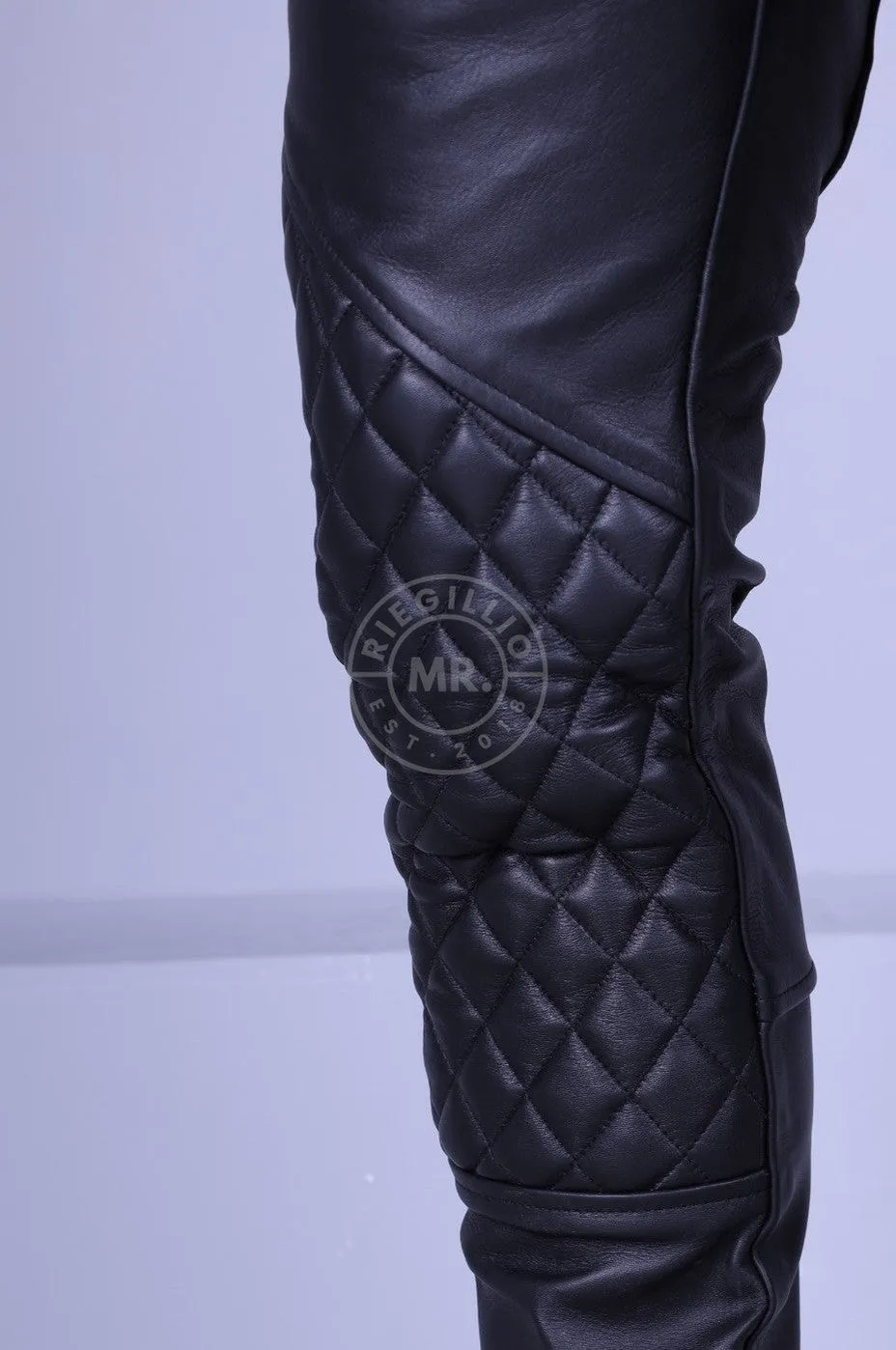 Leather Padded Front Zipper Pants