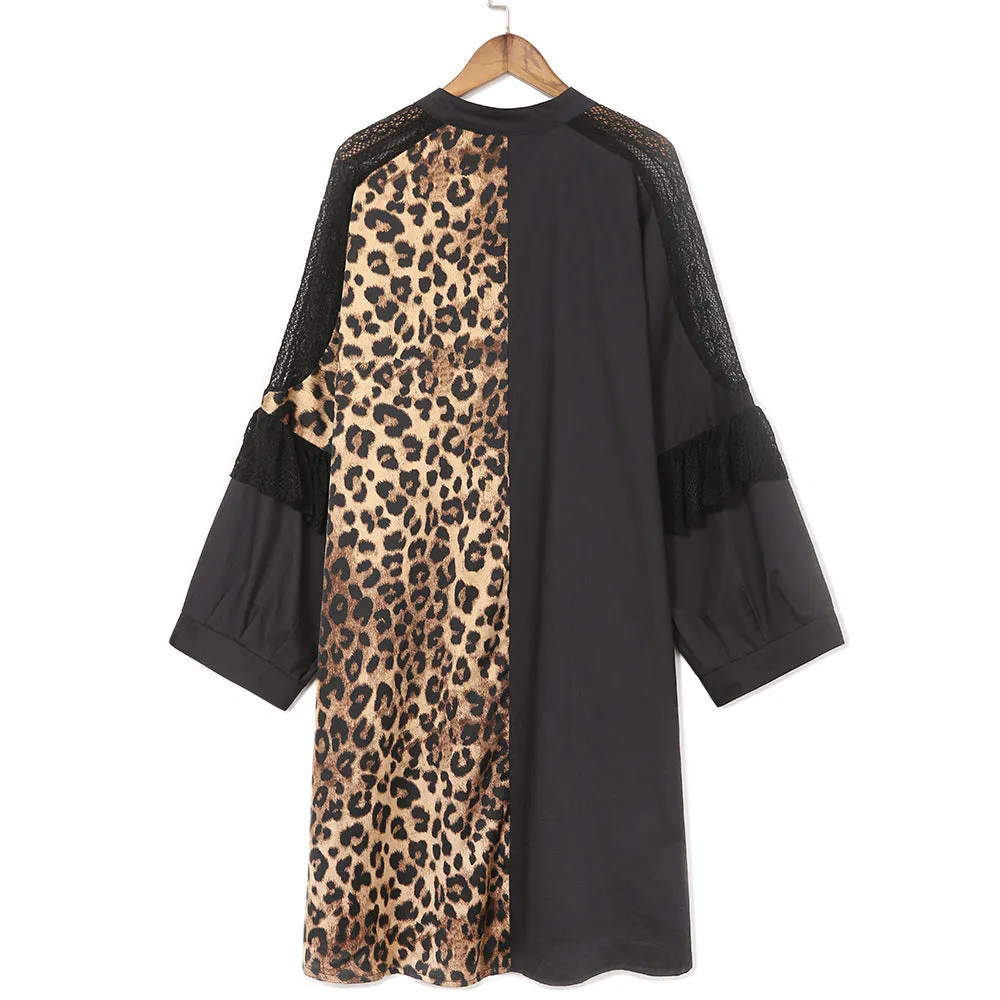 Leopard Print Plus Size Wholesale Women Coat