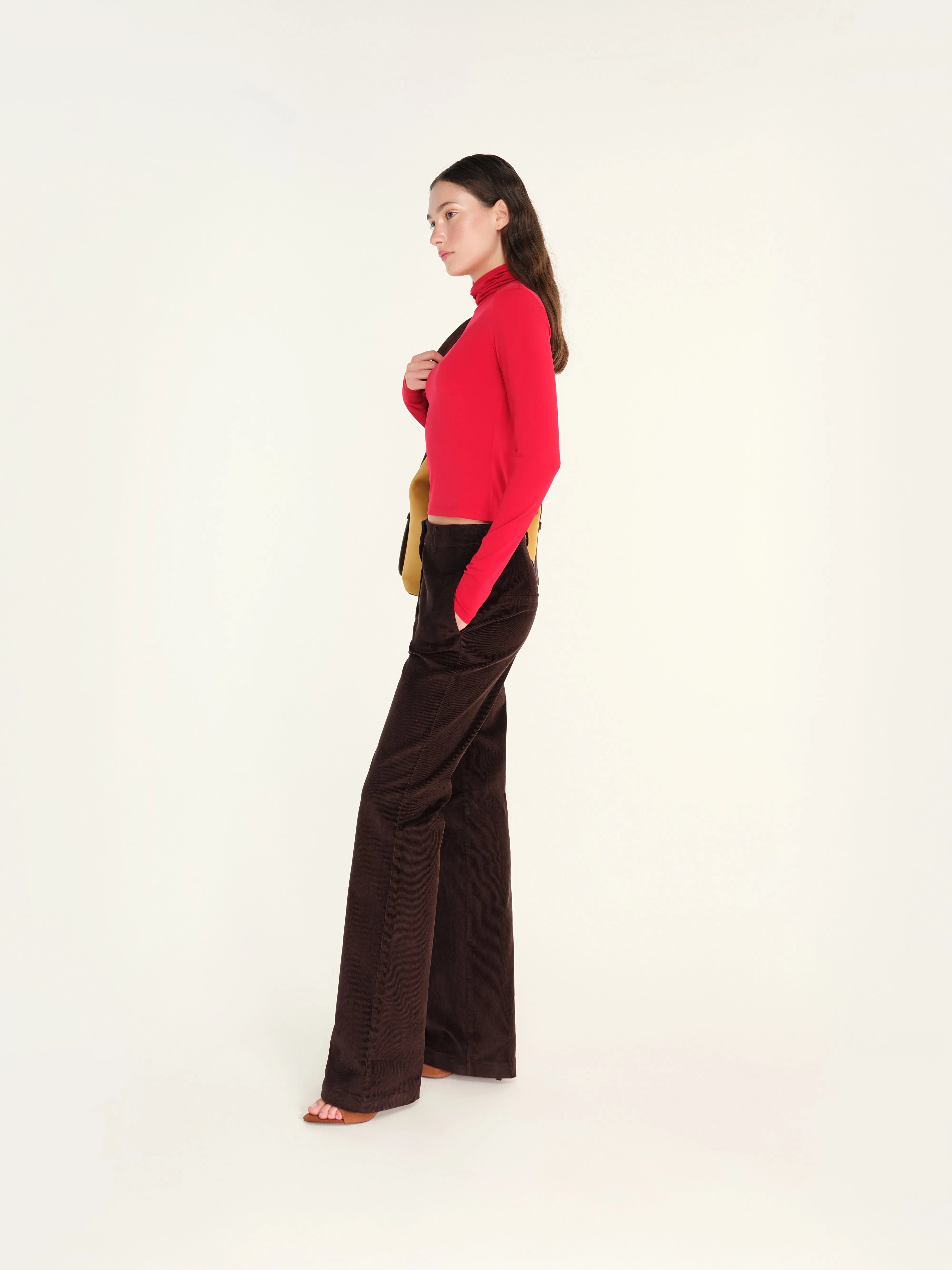 LETA - Low-rise straight-leg corduroy pants