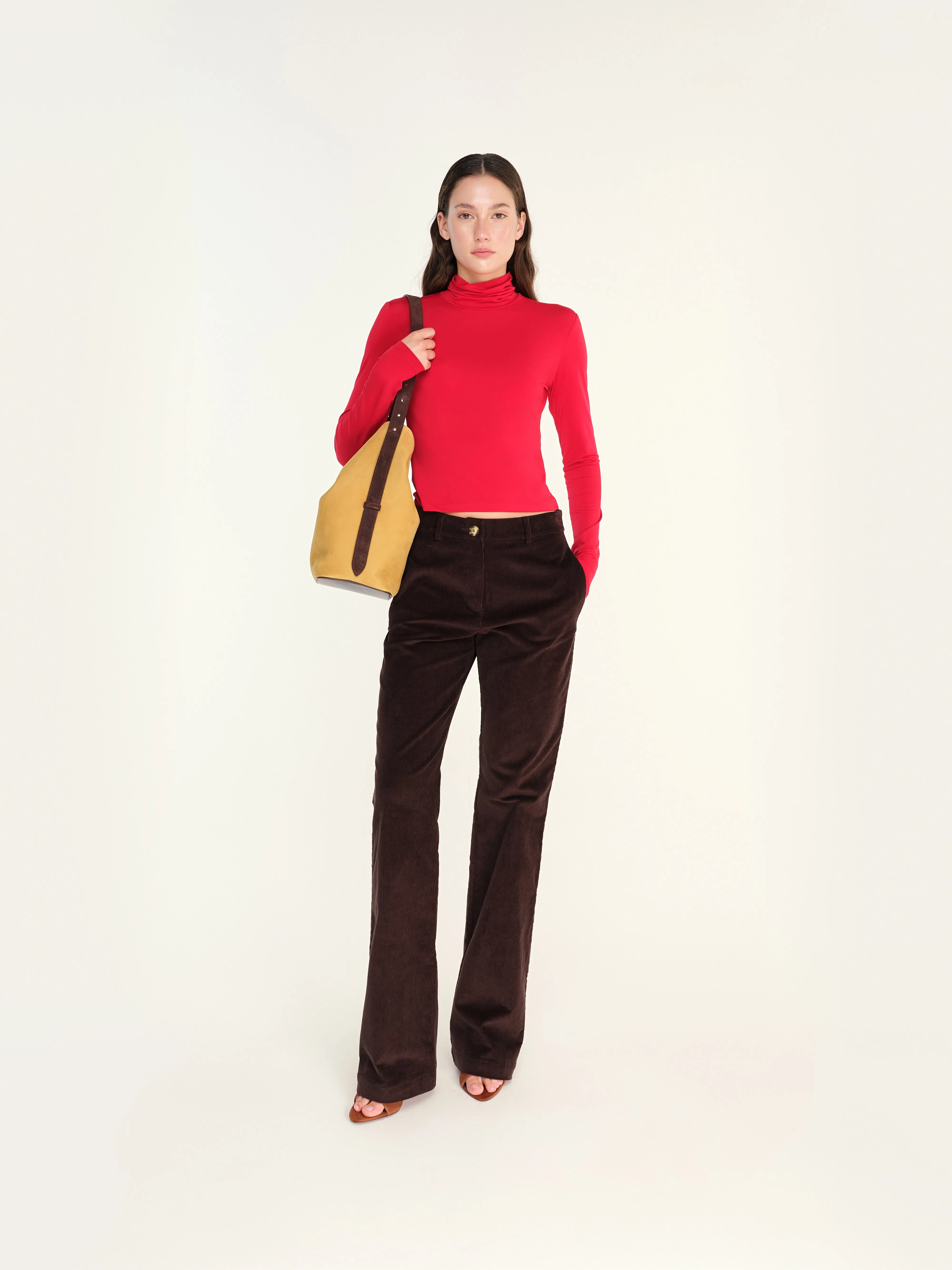 LETA - Low-rise straight-leg corduroy pants