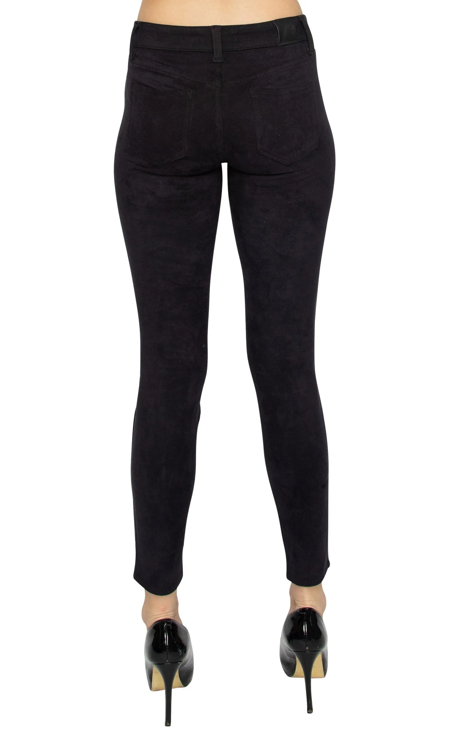 Level 99 Janice Ultra Skinny Mid Rise Faux Suede Pants