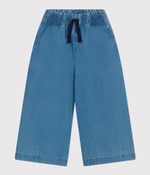 Light Denim Wide-Leg Pants