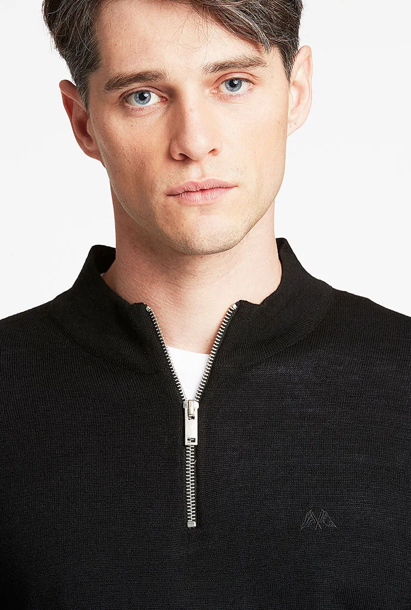 LINDBERGH MERINO WOOL HALF ZIP KNITWEAR