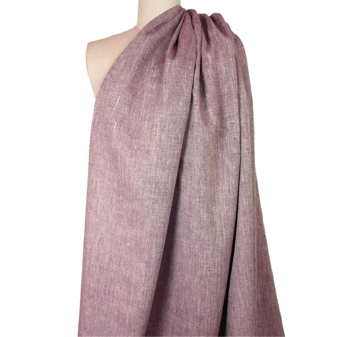 linen/cotton medium weight cross dye woven - wine/white