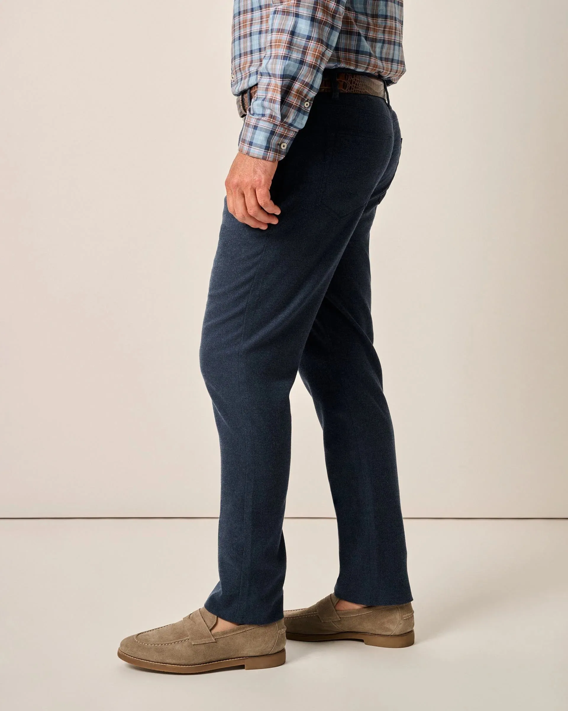 London Brushed Twill Flannel Pant in Indigo by Johnnie-O