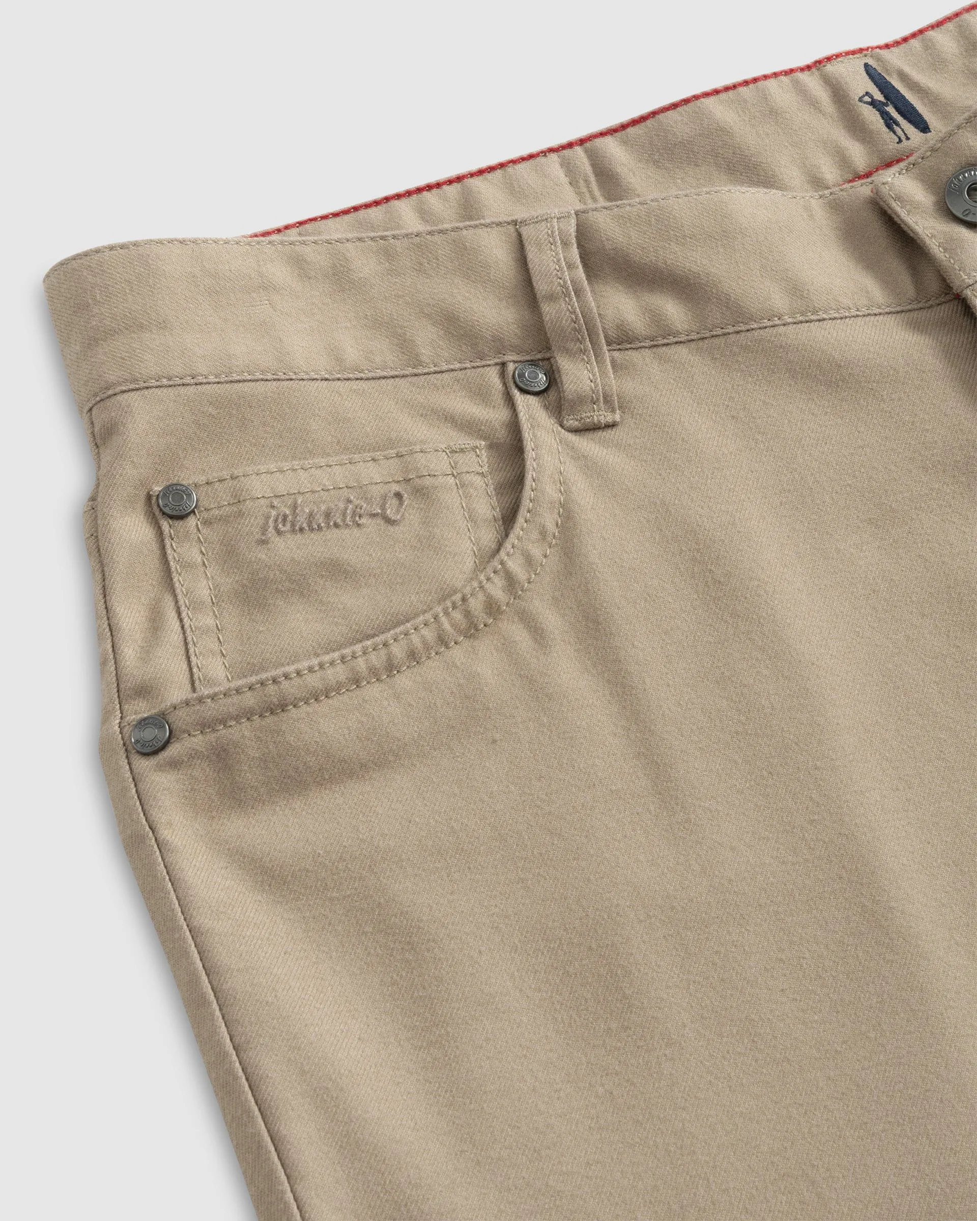 London Brushed Twill Flannel Pant in Khaki by Johnnie-O