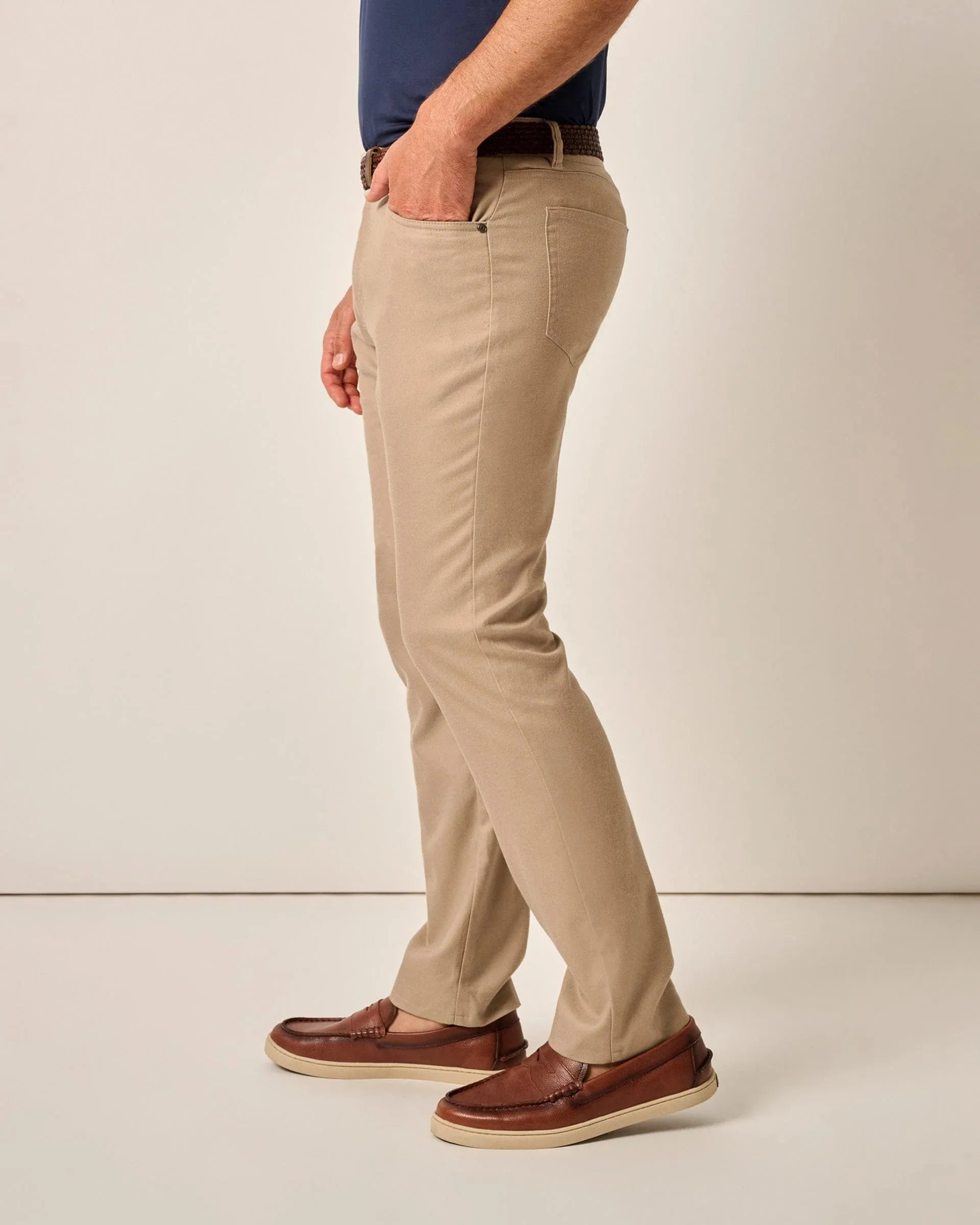 London Brushed Twill Flannel Pant in Khaki by Johnnie-O