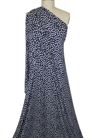 Lots of Dots ITY Jersey - White on Dark Navy