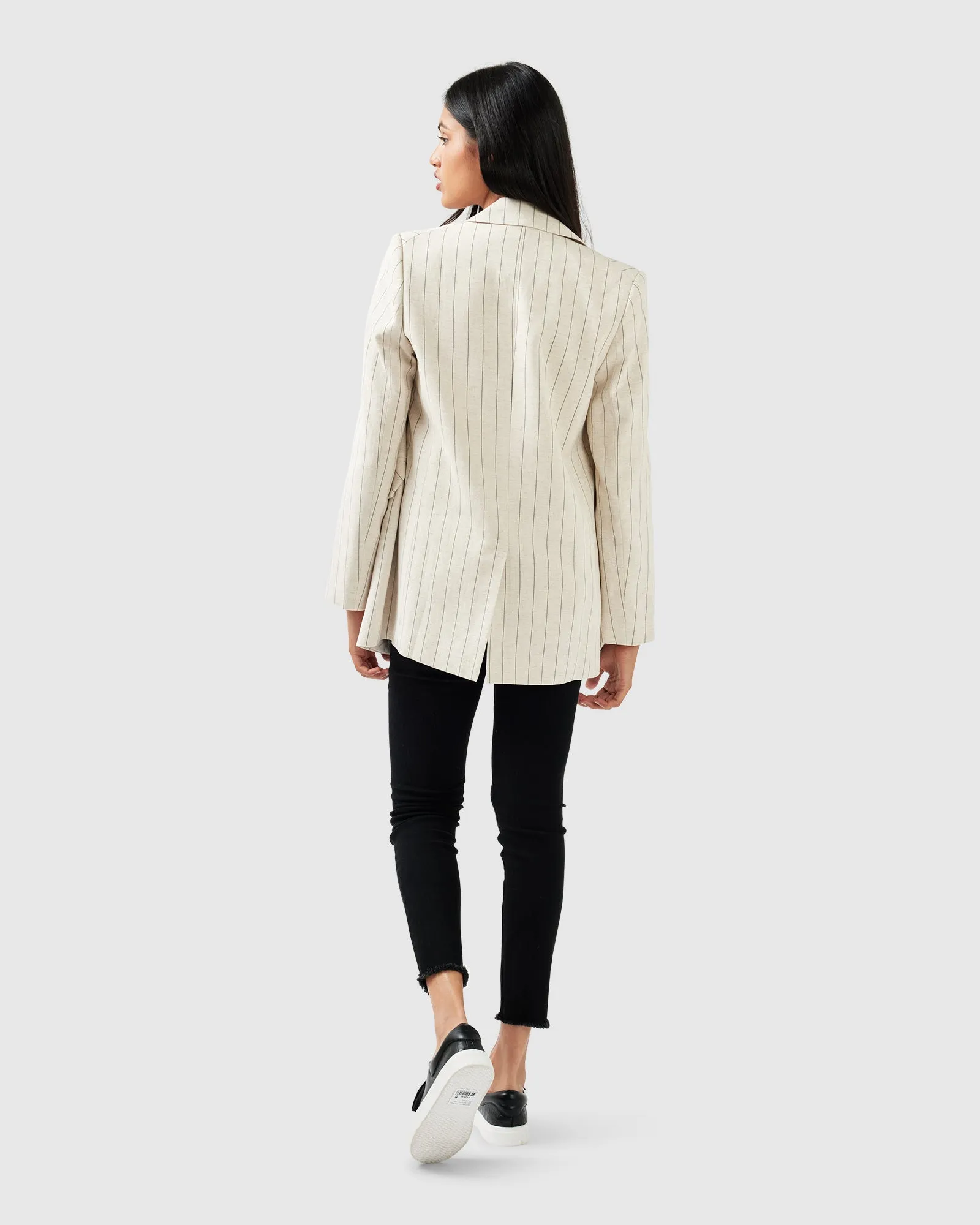 Love & Mercy Striped Blazer - Beige