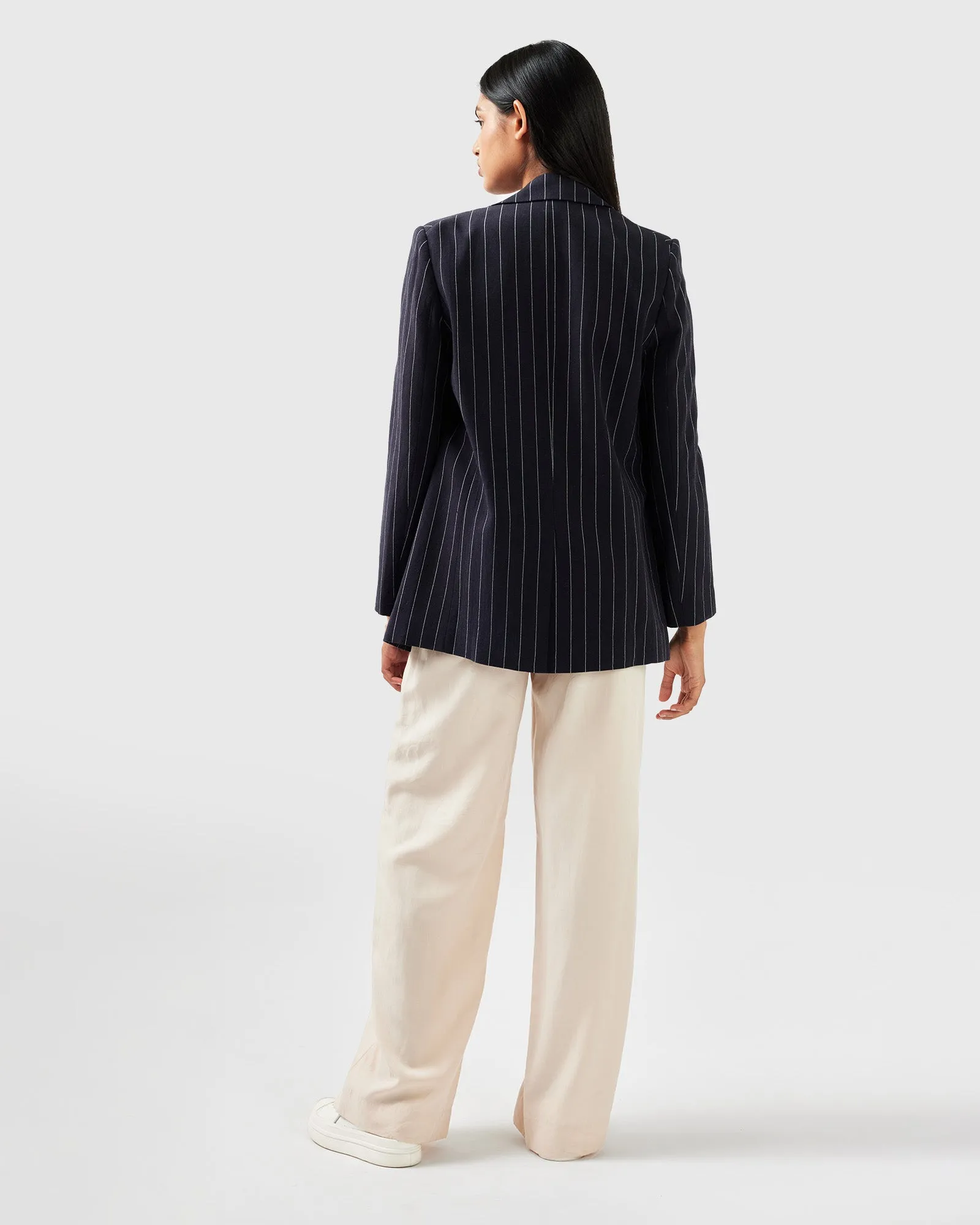 Love & Mercy Striped Blazer - Navy