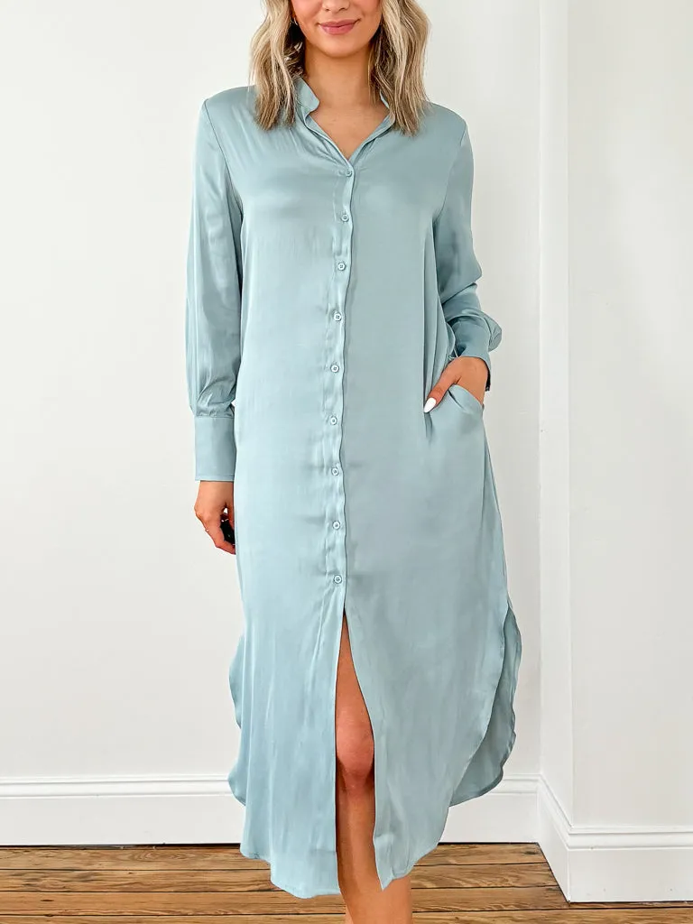 Magritte Shirt Dress-Sky Blue