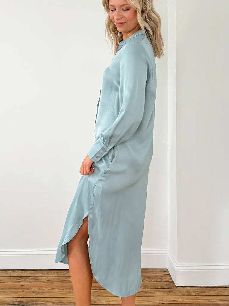 Magritte Shirt Dress-Sky Blue