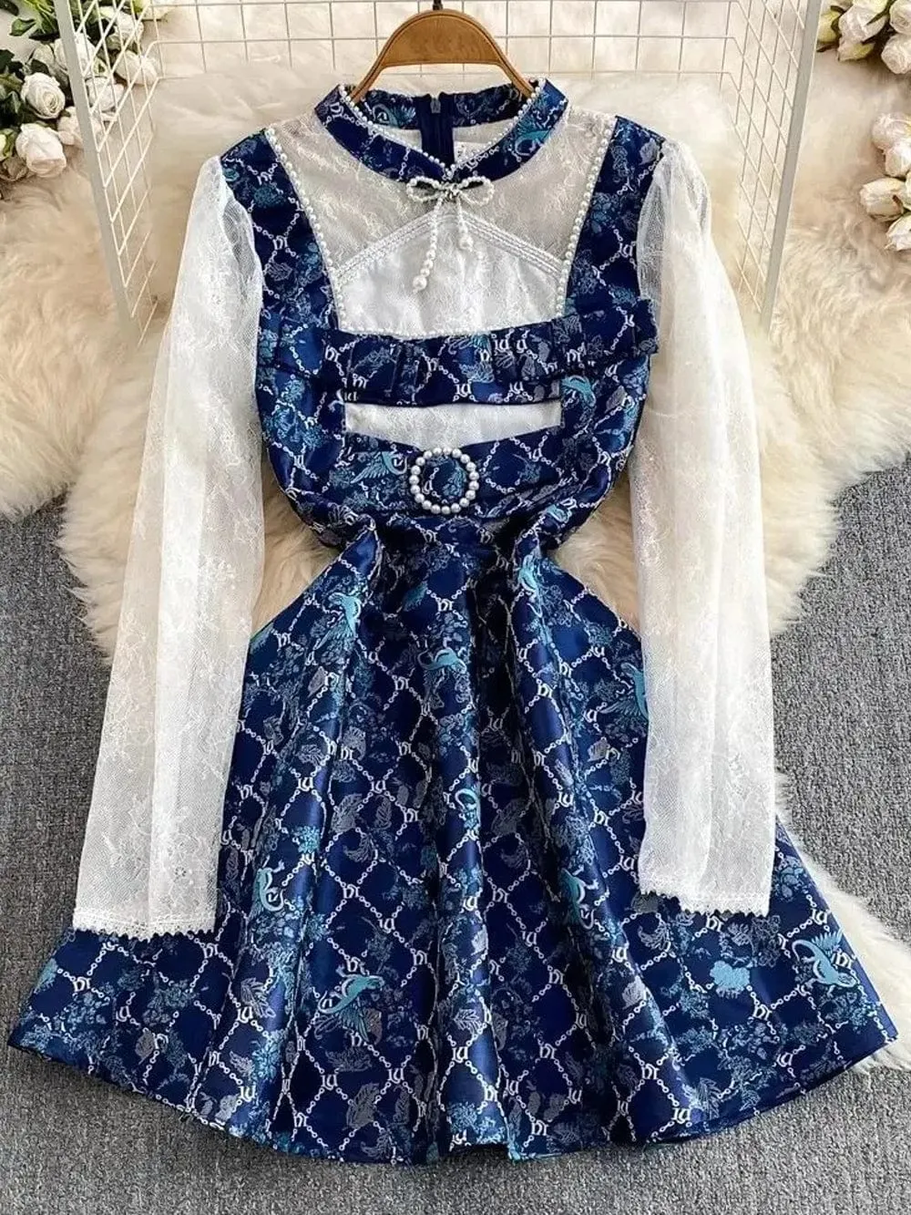 Maria Jacquard Lolita Mini Dress