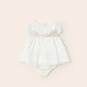 Mayoral Newborn Girl Tulle Ceremony Dress