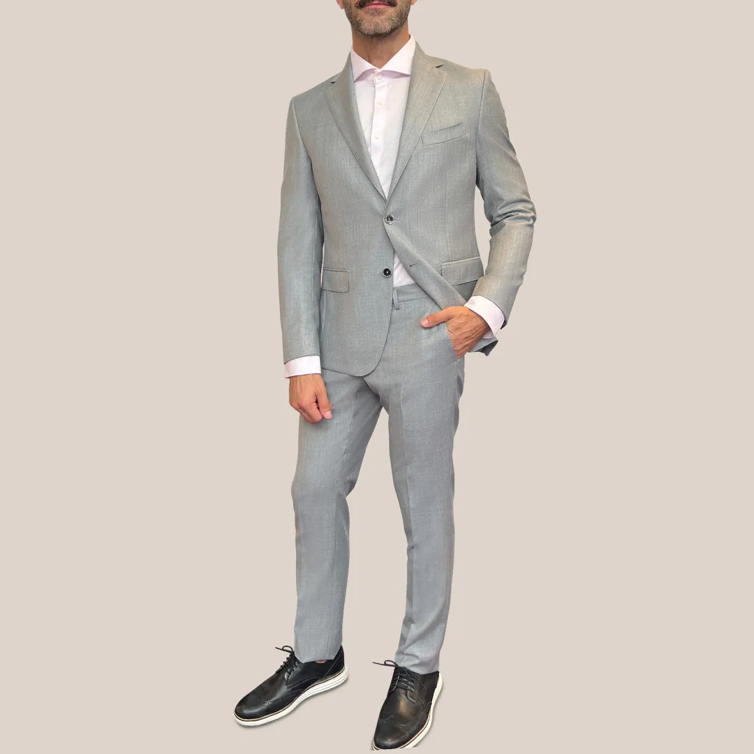 Melange Wool Dress Pant - Grey