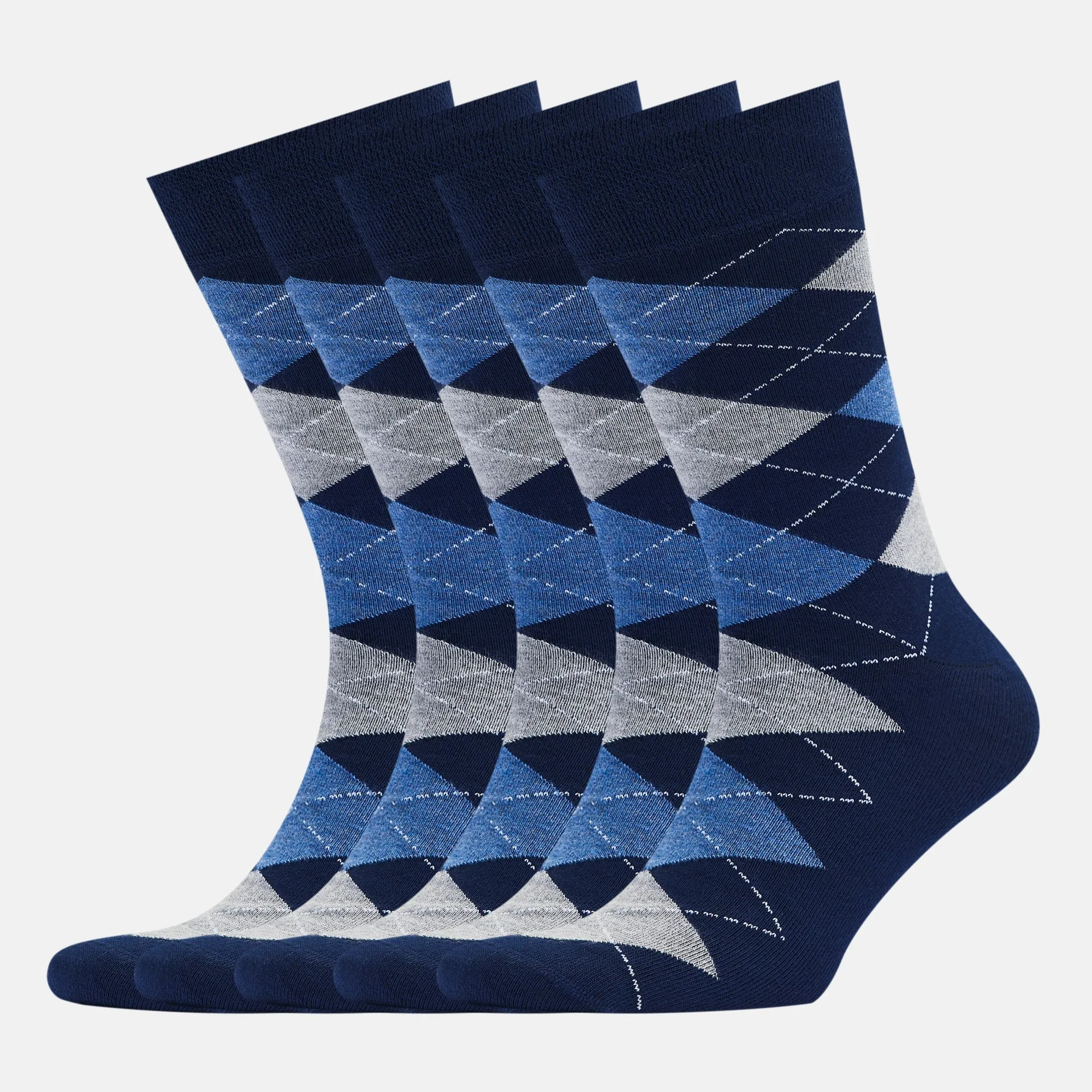 Men's Bamboo Dress Socks • Argyle Pack of 1/3/5 Pairs • Blue Navy